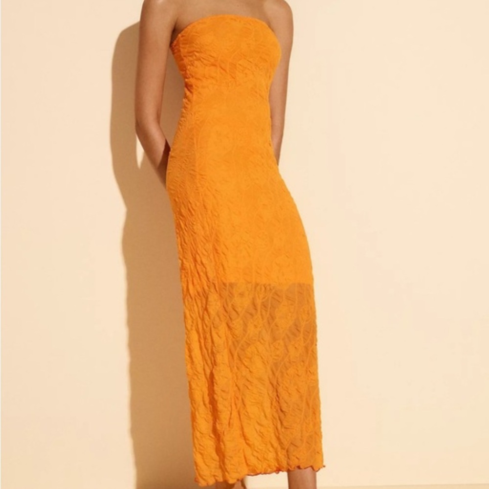 Anthropologie Strapless Orange Dress